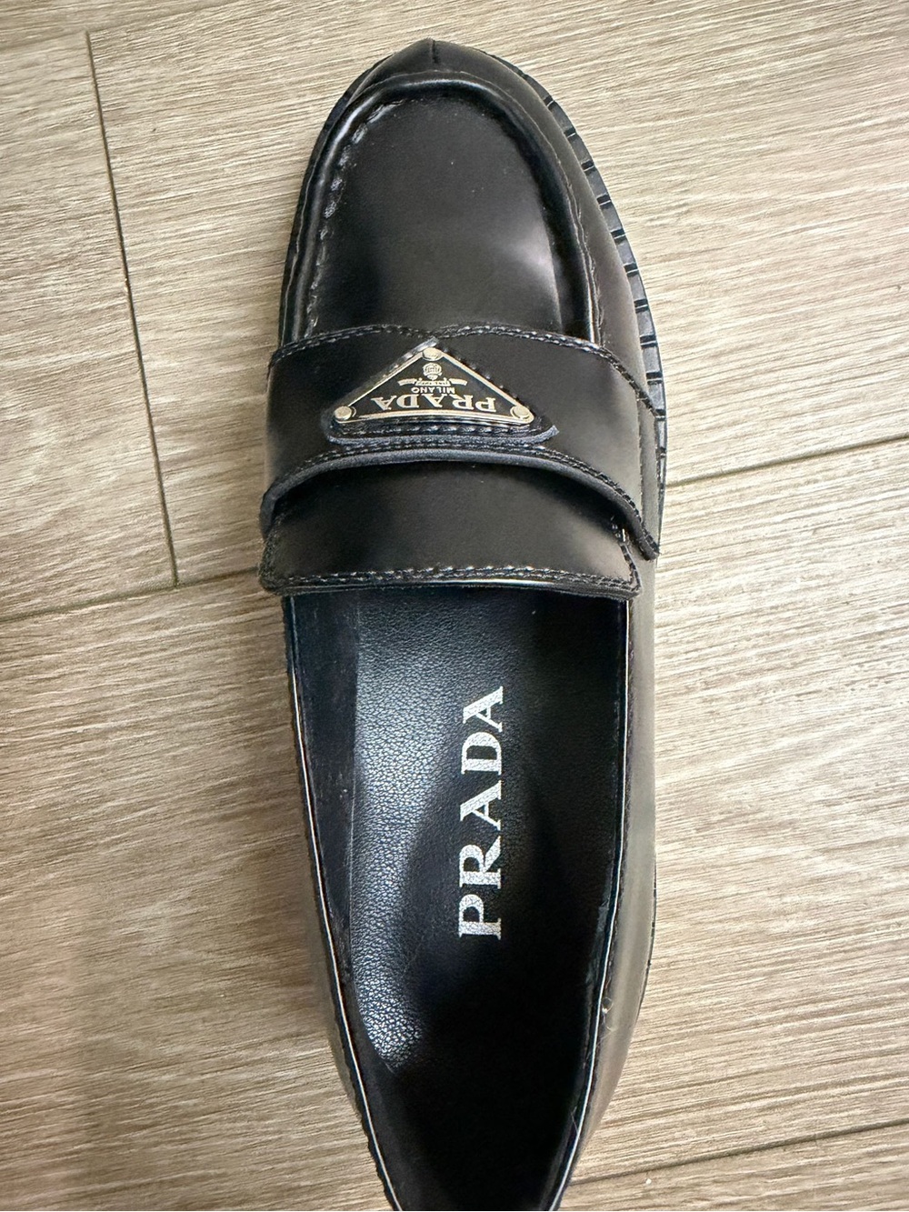 Prada Women’s Black Leather Loafers - Picture 2 of 7